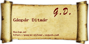 Gáspár Ditmár névjegykártya